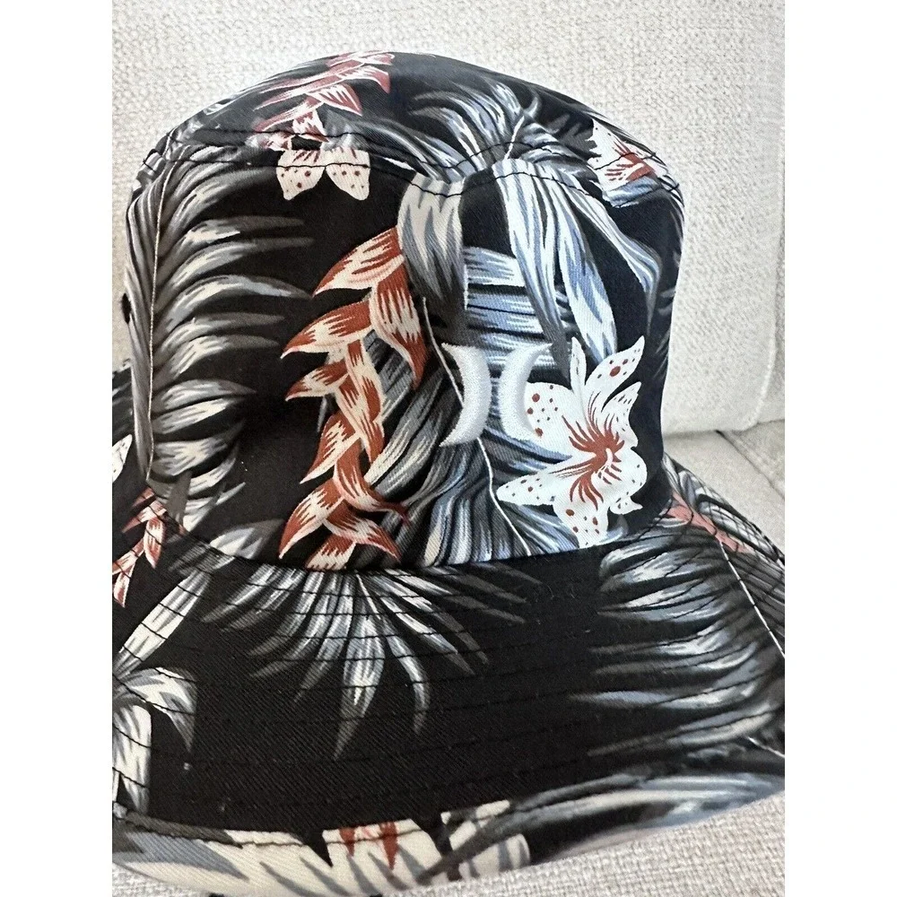 Hurley Men's Vagabond Bucket Sun Hat Floral Tropical Print‎ Drawstring Size S/M